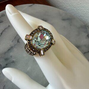 Heidi Daus Art Deco Bold and Beautiful Baby Blue East West Statement Ring - 6